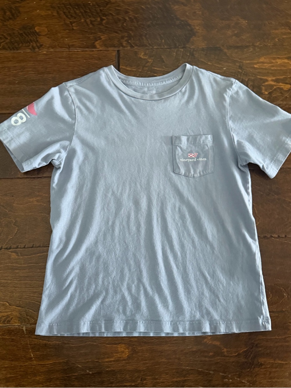 Vineyard Vines Light Blue Pocket Tee with Subtle Logo